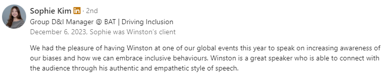 recommedation for Winston